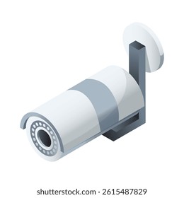 Security camera isolated isometric icon. Vector illustration cctv on white background. Vector isometric icon security camera