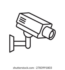 Security camera line art with white background security illustration business