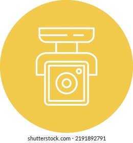 Sicherheitskamera-Kreis Symbol Vektorbild. Kann auch für Web-Apps, mobile Apps und Printmedien verwendet werden.