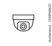 Security camera line icon. Dome CCTV linear style sign for mobile concept and web design. Surveillance dome camera outline vector icon. Symbol, logo illustration. Vector graphics