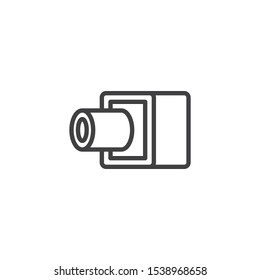 Security camera line icon. linear style sign for mobile concept and web design. Spy camera outline vector icon. Symbol, logo illustration. Vector graphics