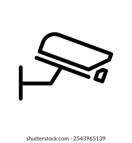 Ícone de linha da câmera de segurança. Sinal de vetor de estrutura de tópicos cctv. Traçado editável.