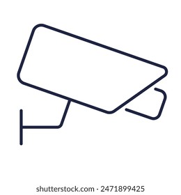 Security camera line icon. Video surveillance, cctv system. Outline logo for web and mobile. Safety, technology concept. Symbol isolated on white background. Editable vector stroke. Pixel Perfect.