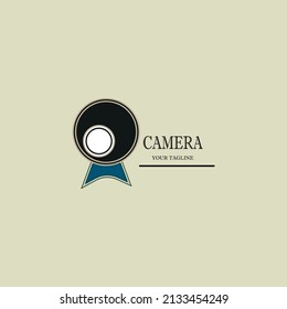 security camera logo isolated on pastel green background