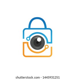 Security camera logo technology design vector