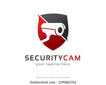 Security Camera Logo Template Design Vector, Emblem, Concept Design, Creative Symbol, Icon