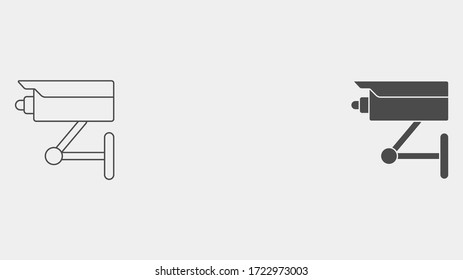 Security camera outline and filled vector icon sign symbol