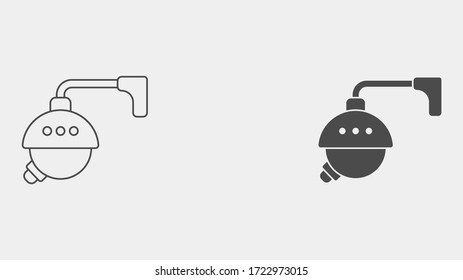 Security camera outline and filled vector icon sign symbol