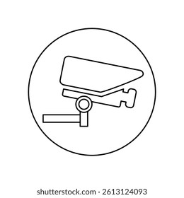Security camera outline icon. Smart home. Technology system. Vector illustration.