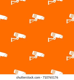 Security camera pattern repeat seamless in orange color for any design. Vector geometric illustration