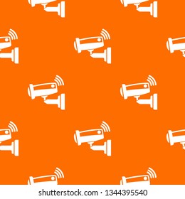 Security camera pattern vector orange for any web design best
