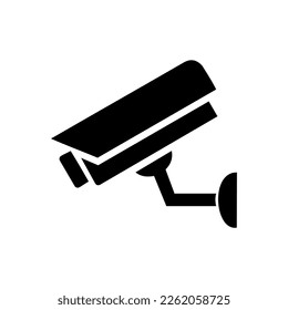 SECURITY CAMERA PICTOGRAM IN BLACK COLOR, CCTV (CLOSED CIRCUIT TELEVISION)