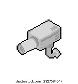 Security camera pixel art. 8 bit Videcam pixelated. Vector illustration
