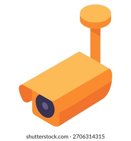 Security camera safety security protection icon flat color vector illustration template design