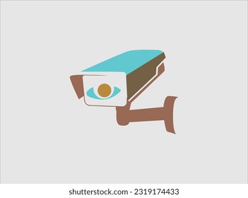 Security camera service line black icon on white background. Modern cc tv icon. Spy camera silhouette hotel illustration icon raster.