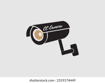Security camera service line black icon on white background. Modern cc tv icon. Spy camera silhouette hotel illustration icon raster.