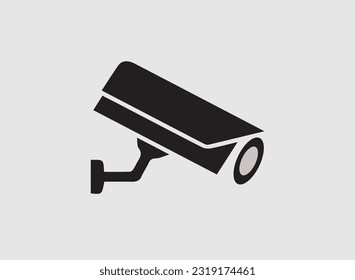Icono de la línea de servicio de la cámara de seguridad en el fondo blanco. Icono moderno de la tv de cc. Silueta de cámara espía Ister de ilustración de hotel.