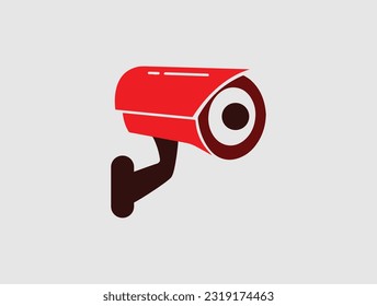 Security camera service line black icon on white background. Modern cc tv icon. Spy camera silhouette hotel illustration icon raster.