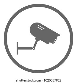 SECURITY CAMERA sign. CCTV camera icon in circle. Vector.