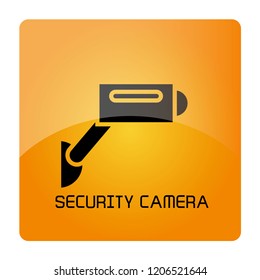 security camera sign in yellow signage