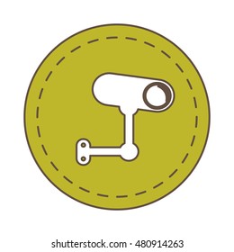 security camera signal traffic circle vector illustration design