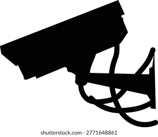Камера безопасности Силуэт Черный CCTV Наблюдение Иконка Мониторинг Оборудование Вектор