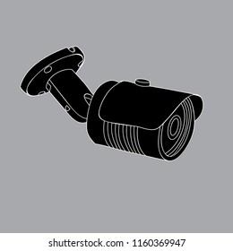 security camera, silhouette, icon