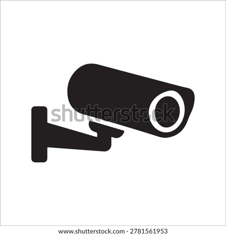 Security Camera Silhouette - Solid CCTV Surveillance Icon Wall Mount

