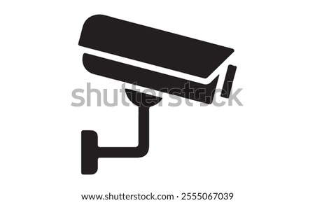 Security camera silhouette vector illustration -Cricut Isolated on white background Vector illustration for Cutting Machine,Typography Calligraphy , Silhouette Cameo, Hand drawn lettering phrase isola