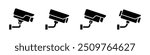 Security Camera Silhouettes. Monitoring System icons. CCTV camera icons. Security camera vector illustration.