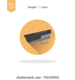 Security Camera Simple Flat Icon. Vector Illustration