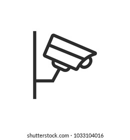Security camera simple line vector icon