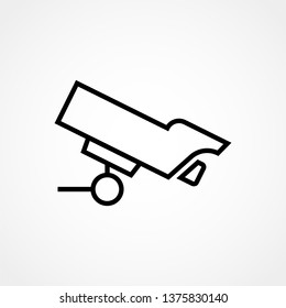 Security camera simple line vector icon