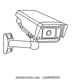 security camera, sketch contour