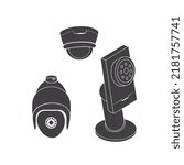 Security camera surveillance camera vector illustration isolated on white background.
