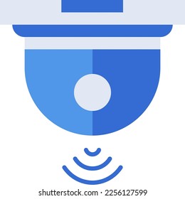 Security camera technology icon collection with blue duotone style. Computing, diagram, download, file, folder, graph, laptop . Vector illustration