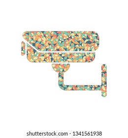 Security camera. Technology icon. Colored mosaic with polygons