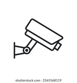 Security camera thin line icons. Perfect pixel on transparent background