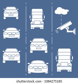 Security camera and traffic. Detection of offenses and ensuring the safety of driving.