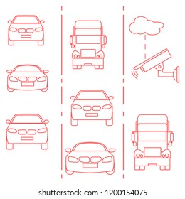 Security camera and traffic. Detection of offenses and ensuring the safety of driving.