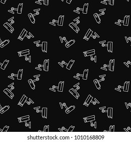 Security camera vector dark simple seamless pattern or background