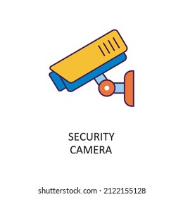 Security Camera Vector Filled Outline Icon Design illustration. Banking and Payment Symbol on White background EPS 10 File