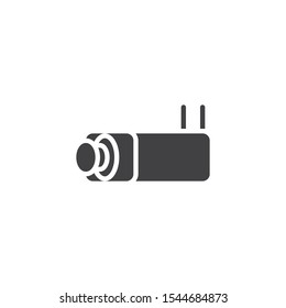 Security camera vector icon. Dome CCTV filled flat sign for mobile concept and web design. Surveillance dome camera glyph icon. Symbol, logo illustration. Vector graphics