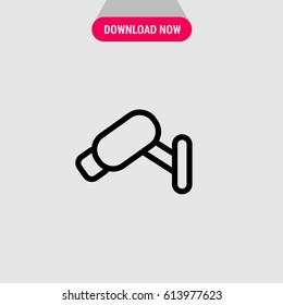 Security Camera Vector Icon, The outlined symbol of street camera. Simple, modern flat vector illustration for mobile app, website or desktop app  