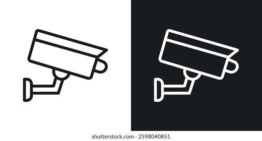 Security Camera vector icon set in black and white color.