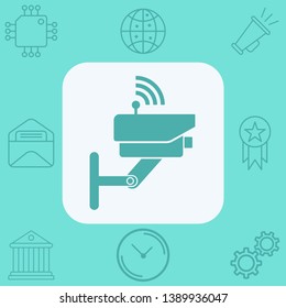 Security camera vector icon sign symbol