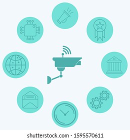 Security camera vector icon sign symbol