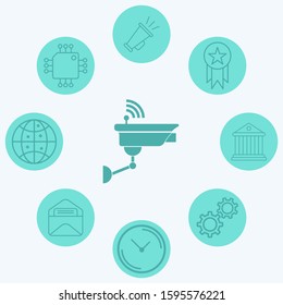 Security camera vector icon sign symbol