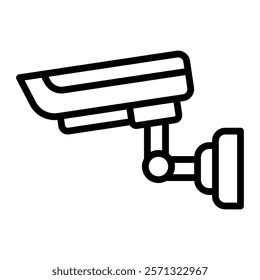 Security Camera Vector Line Icon Design