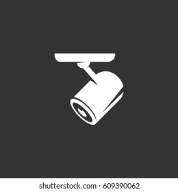 Security camera vector logo illustration isolated sign symbol. Icon pictogram for web graphics